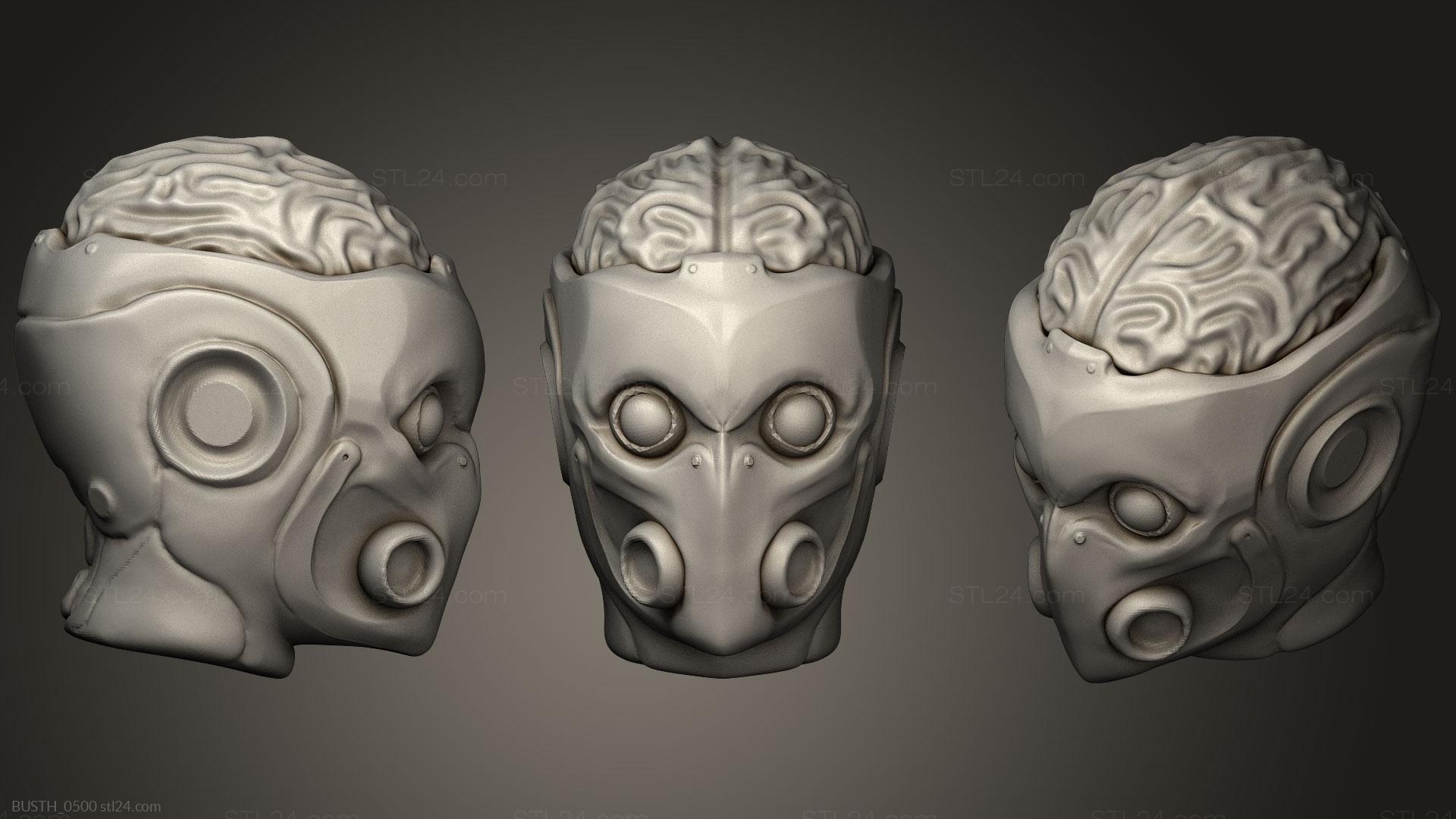 Бюсты монстры и герои (Мозговая Голова Безумного Ученого, BUSTH_0500) 3D модель для ЧПУ станка